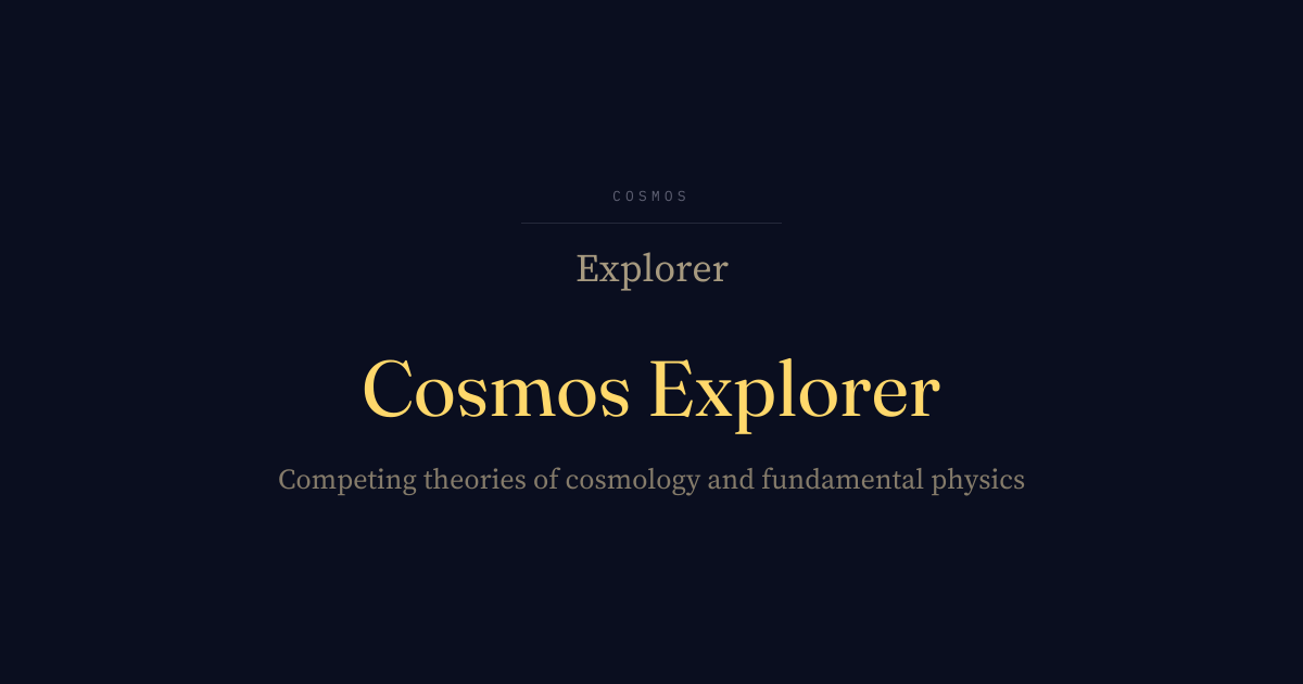 Cosmos Explorer, Competing theories of existence